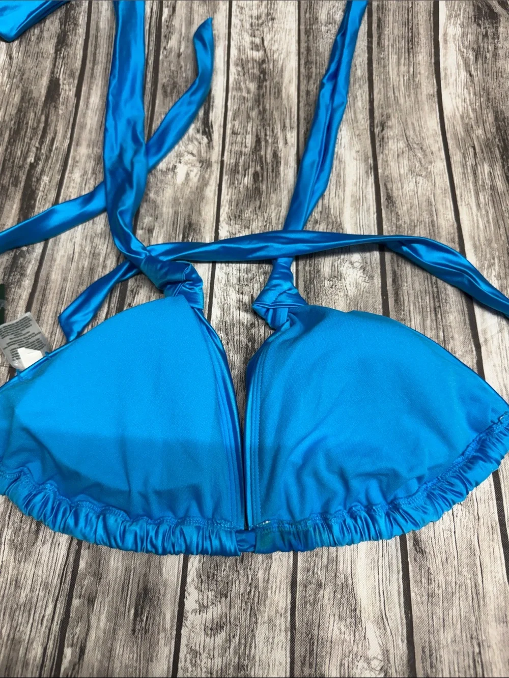 wild fable Shiny Blue Triangle Bikini Top